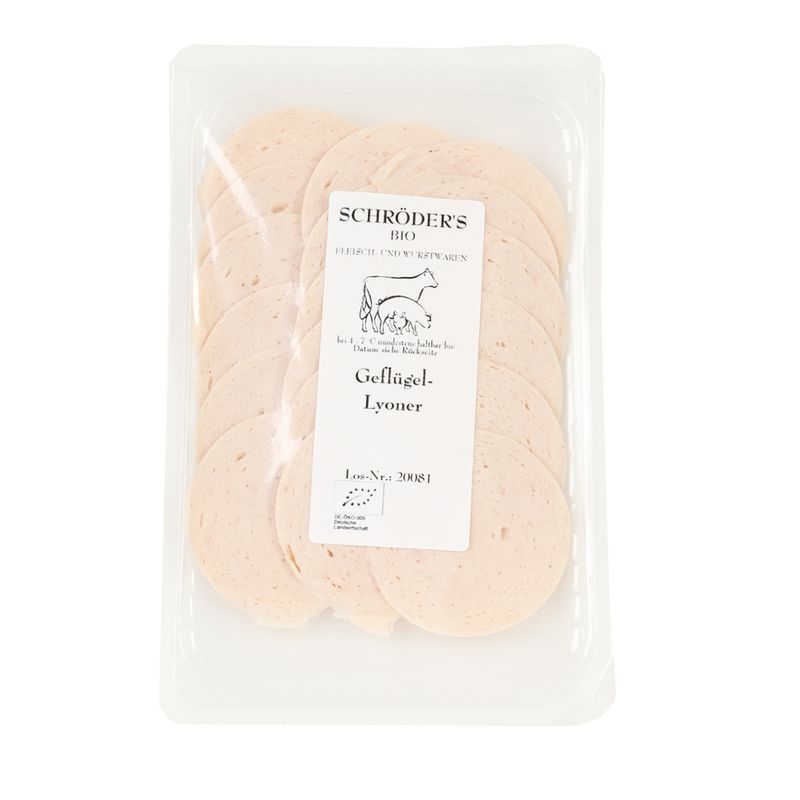 Schröder's Bio Fleisch- und Wurstwaren Geflügellyoner 80 g geschnitten - Produktbild