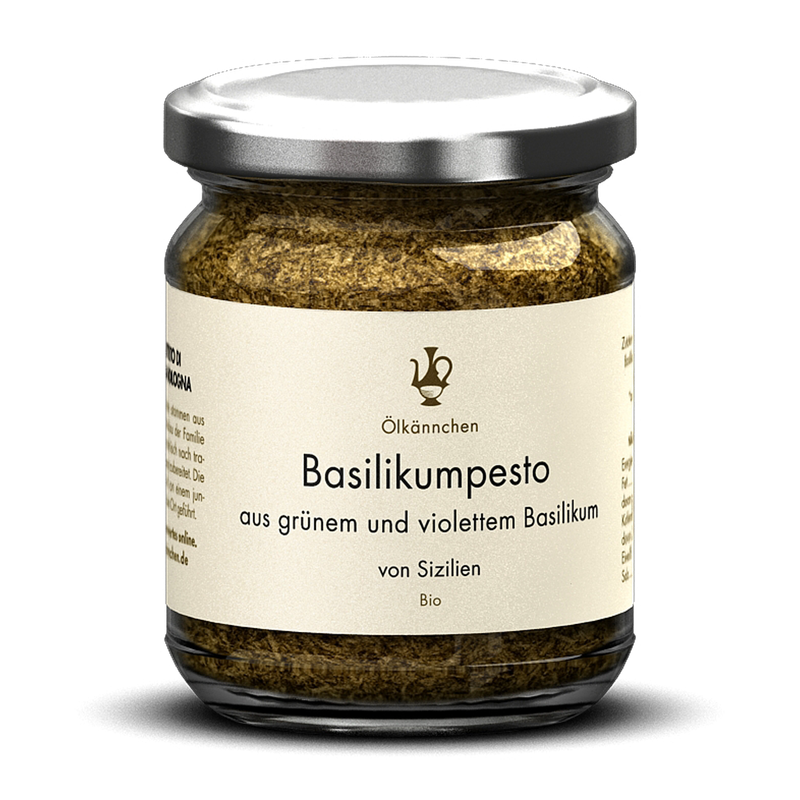 Ölkännchen Ölkännchen Basilikumpesto violett und grün von Sizilien, IT 180g - Produktbild