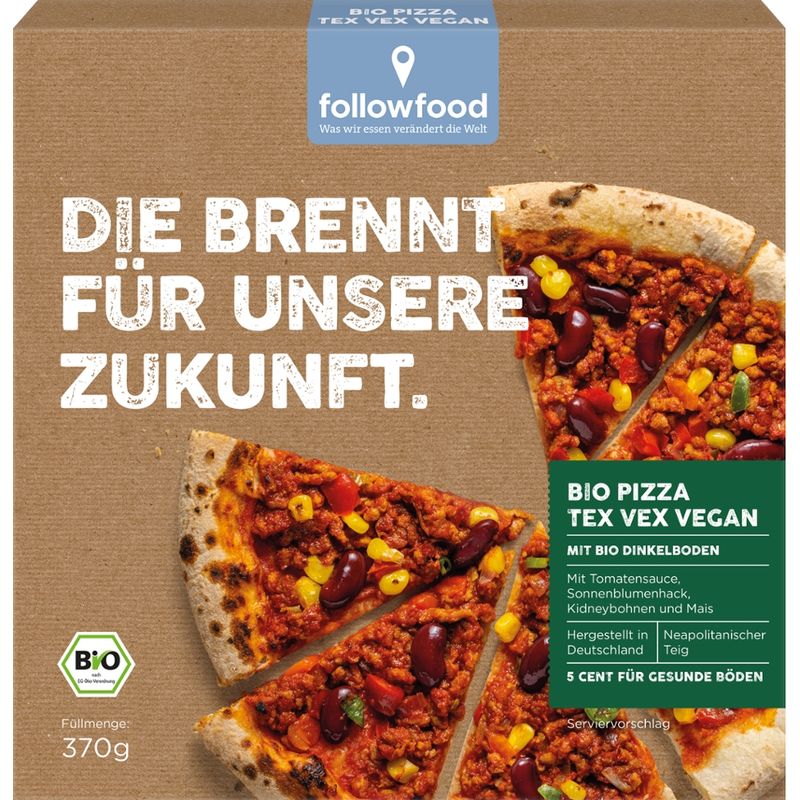 followfood Bio Pizza Tex Vex Vegan mit Bio Dinkelboden - Produktbild