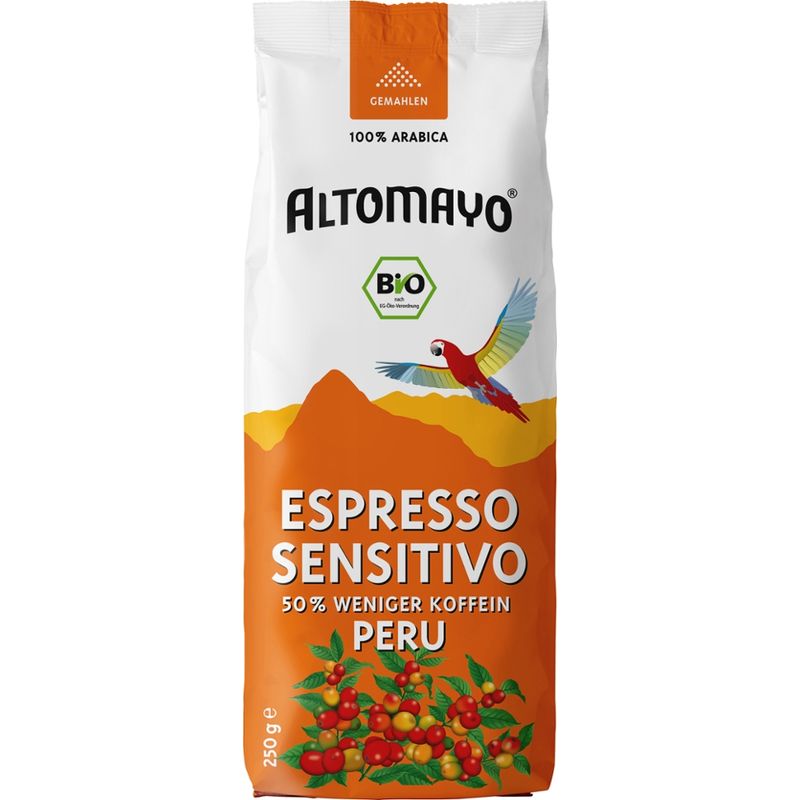 Altomayo Espresso Sensitivo 50% weniger Koffein Peru, gemahlen - Produktbild