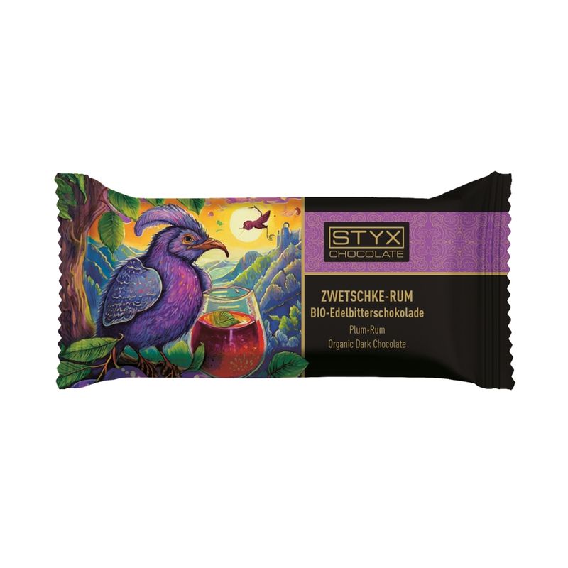 Styx Naturcosmetic BIO-Edelbitterschokolade gefüllt mit 70% Zwetschke-Rum-Ganache 70g - Produktbild
