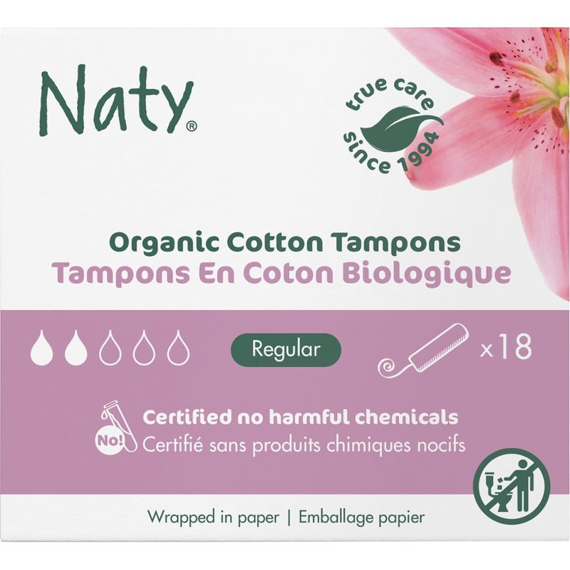 Naty Naty Tampons Regular, 18 Stück je Packung - Produktbild