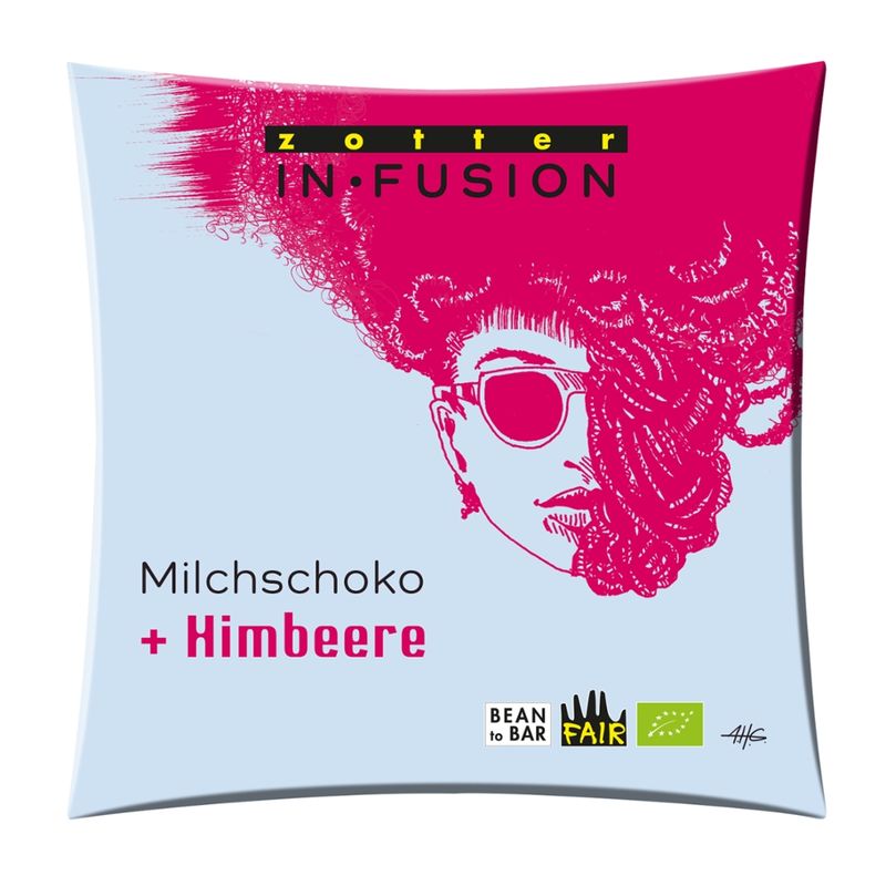 Zotter Schokolade Milchschoko + Himbeere - Produktbild