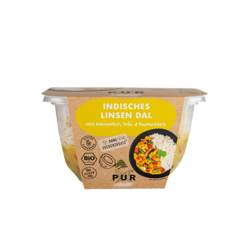 PUR PLANTS  PUR Hot Bowl Indisches Linsen Dal mit Basmatireis - Produktbild