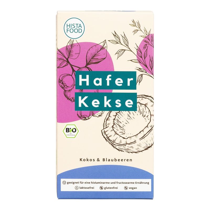 HistaFood Bio HaferKekse Kokos & Blaubeere - Produktbild