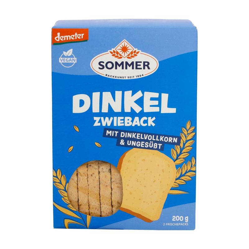 SOMMER BACKKUNST SEIT 1864 Demeter Dinkel-Zwieback, ungesüßt - Produktbild