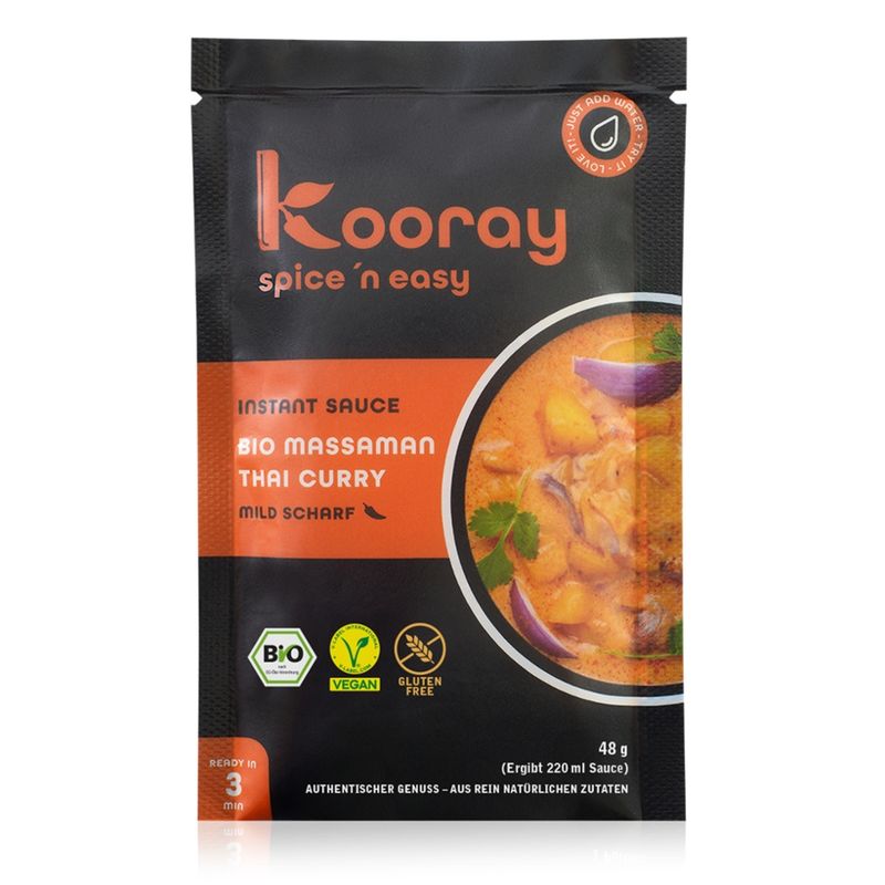Kooray spice 'n easy Kooray spice ' n easy I Instant Sauce I Bio Massaman Thai Curry I mild scharf - Produktbild