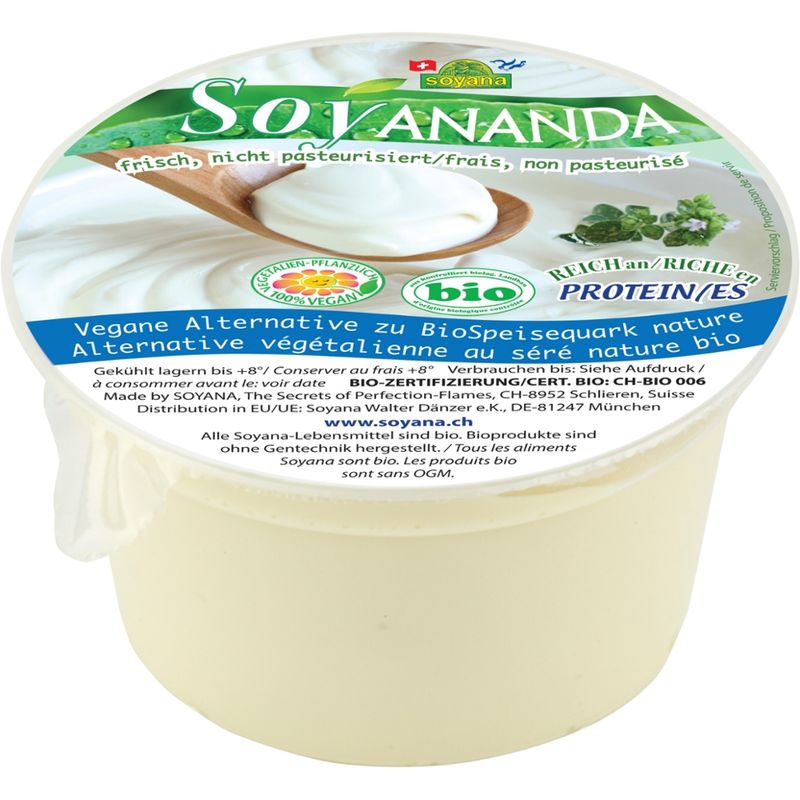 Soyana Soyananda Speisequark Nature - vegane Alternative zu Speisequark aus fermentiertem BioSoya. - Produktbild