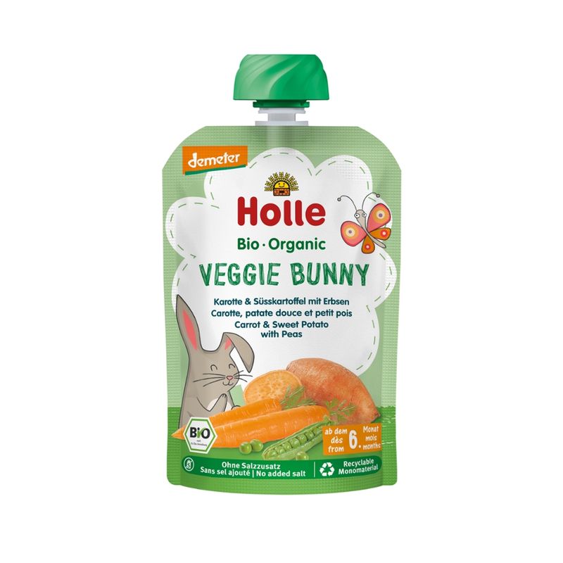 Holle  Veggie Bunny - Karotte & Süsskartoffel mit Erbsen - Produktbild