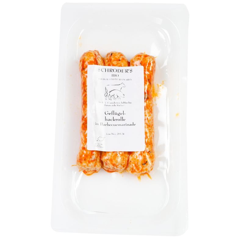 Schröder's Bio Fleisch- und Wurstwaren Geflügelhackrolle in Barbecuemarinade - Produktbild