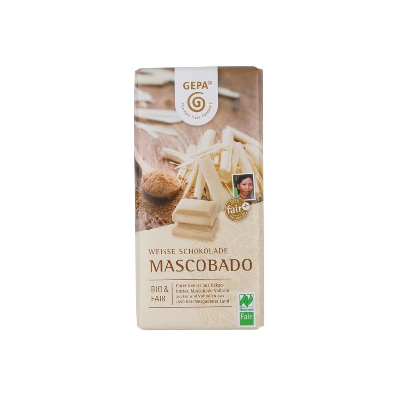 GEPA - The Fair Trade Company Weisse Mascobado Bio Schokolade - Produktbild