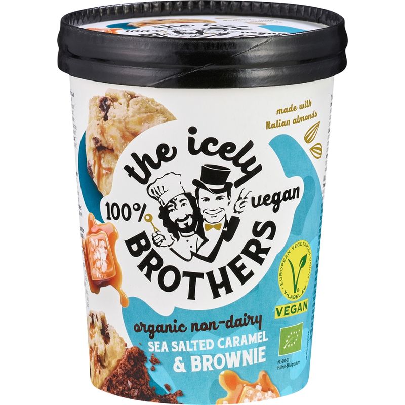 The Icely Brothers The Icely Brothers - Vegan BIO/Organic Ice Cream: Salted Caramel Brownie 460ml - Produktbild