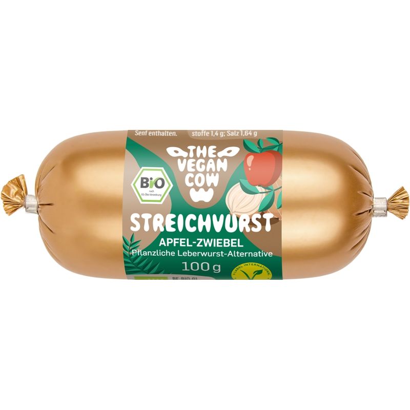 THE VEGAN COW Streichvurst Apfel-Zwiebel 100g - Produktbild