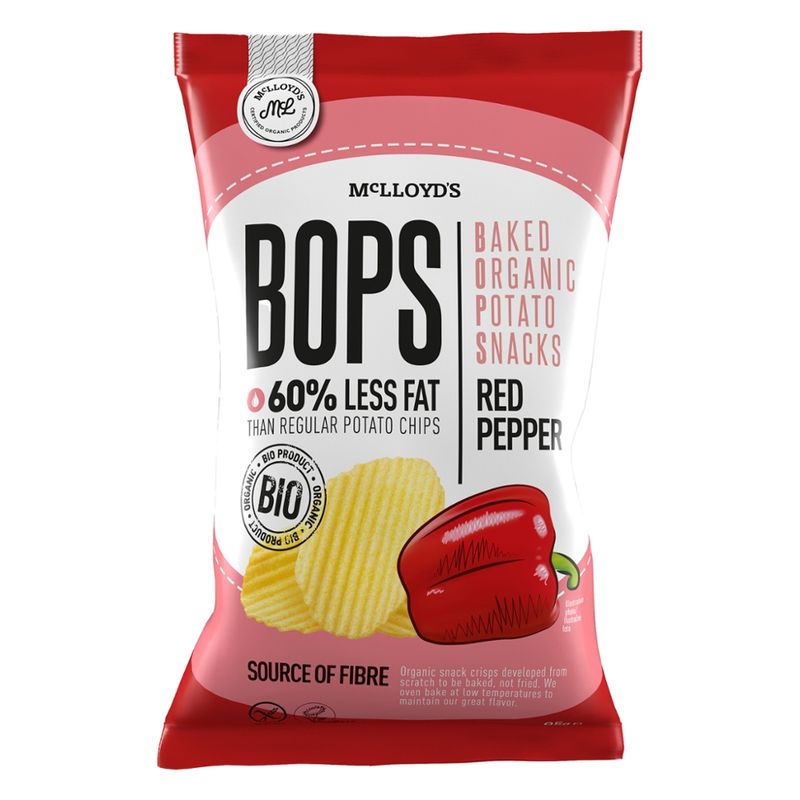 McLLOYD'S McLloyd's Bops Red Pepper - Bio-Kartoffelsnacks mit Paprika - Produktbild