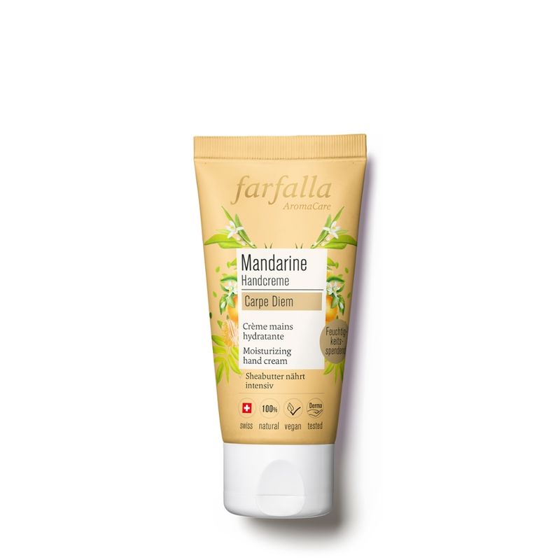 farfalla Mandarine Carpe Diem, Feuchtigkeitsspendende Handcreme, 50ml - Produktbild