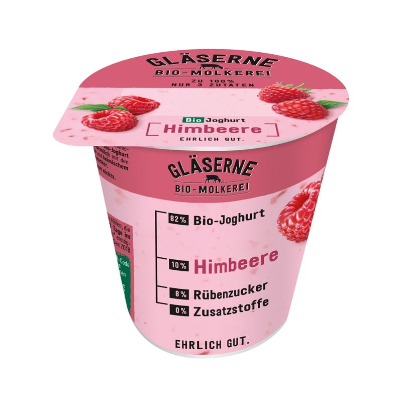 Gläserne Molkerei GM Bio Joghurt Himbeere 150g - Produktbild