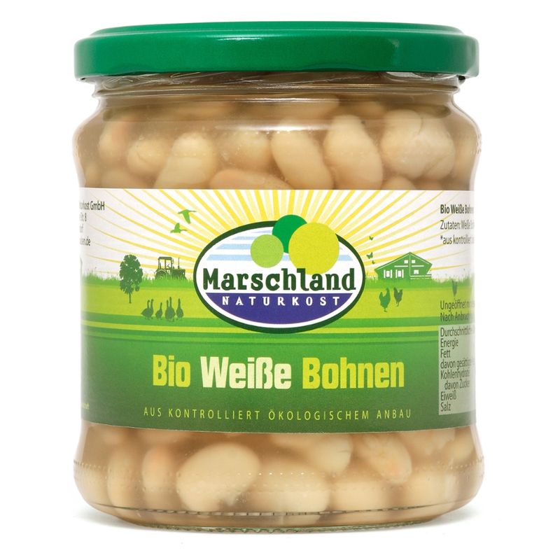Marschland  Bio-Weiße Bohnen 370 ml Gl. MARSCHLAND - Produktbild