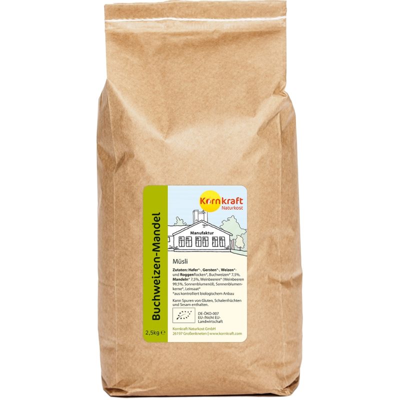 Kornkraft Buchweizen-Mandel Müsli 2,5 kg Papiertüte - Produktbild