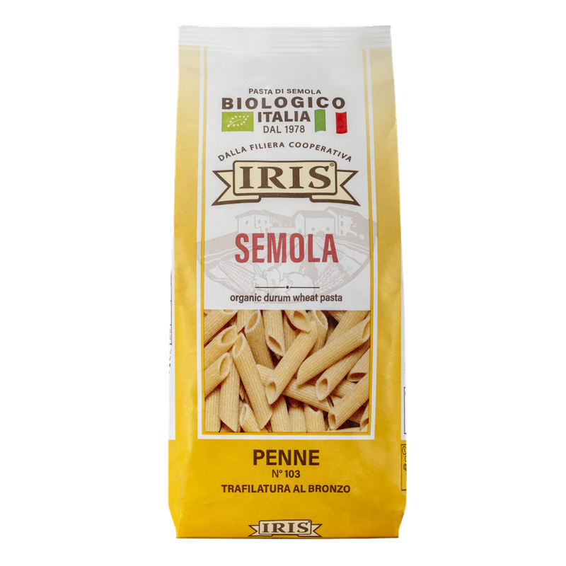 IRIS  Penne hell aus ökologischer Hartweizengrieß vom 100% Italienischen IRIS Landwirtschaftlichekette 500g - Produktbild
