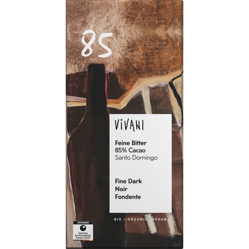 Vivani Feine Bitter Schokolade 85 % Cacao Santo Domingo - Produktbild