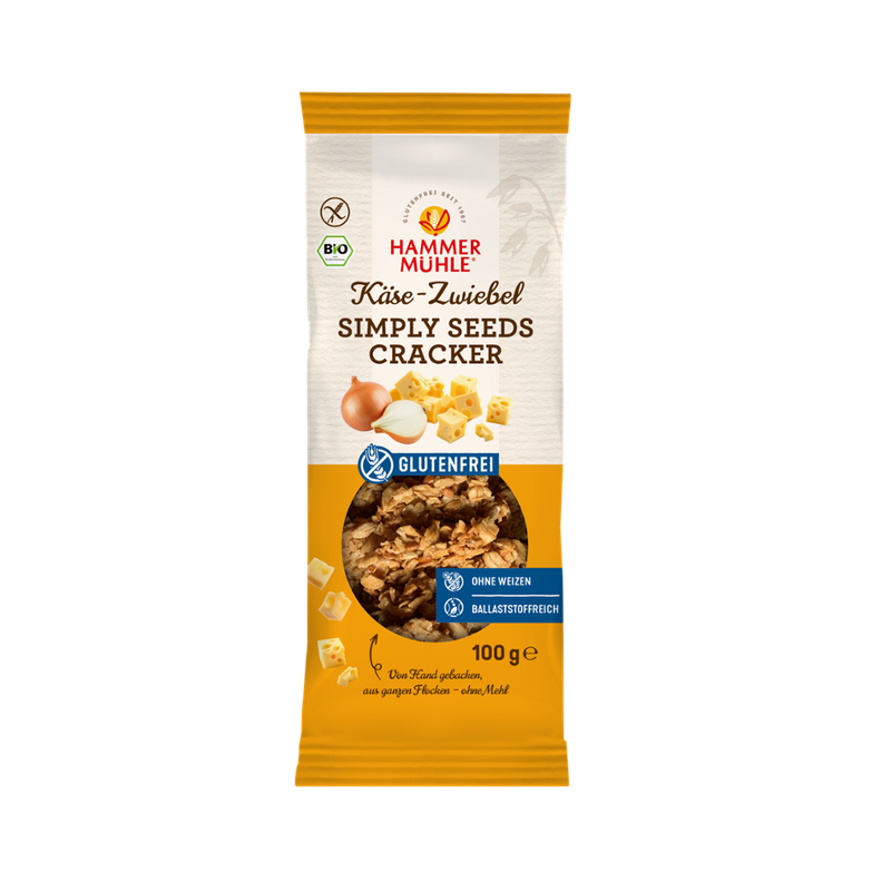 Hammermühle Bio Simply Seeds Cracker Käse-Zwiebel gf - Produktbild