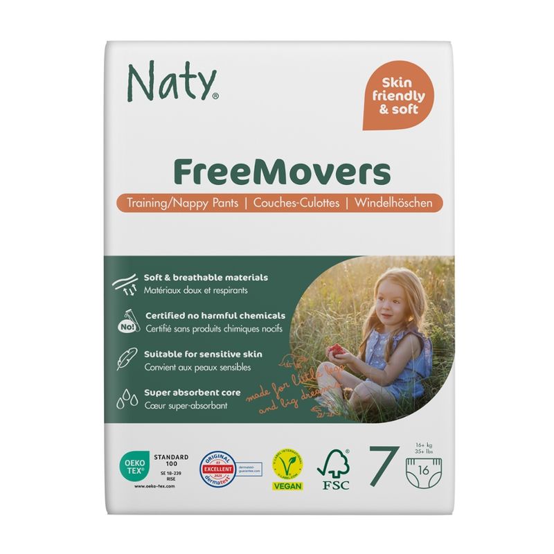 Naty Naty Windelhöschen FreeMovers Gr. 7 (16+ kg), 16 St - Produktbild