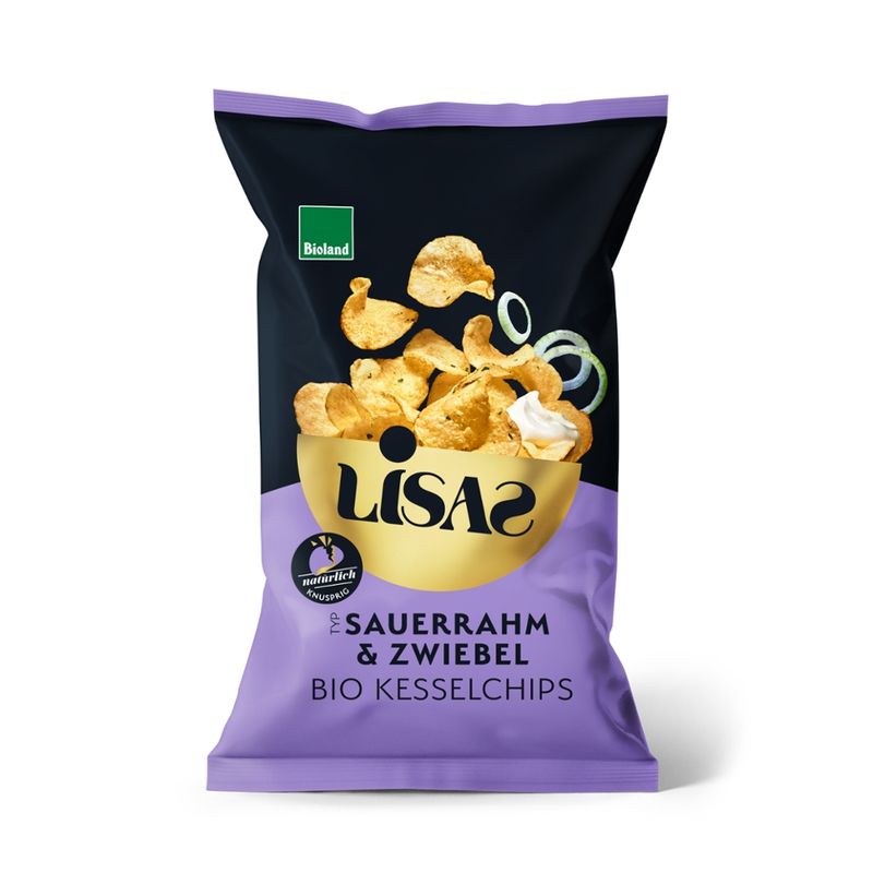 Lisas Bio-Kesselchips Lisas Bio-Kesselchips Typ Sauerrahm & Zwiebel 50g - Produktbild