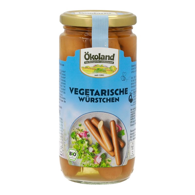 ÖKOLAND Vegetarische Würstchen mit Weizen- und Eieiweiß - Produktbild