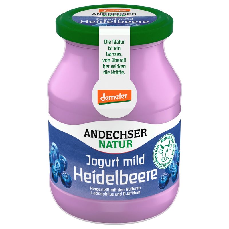 Andechser Natur AN demeter Jogurt mild Heidelbeere 3,8% - Produktbild