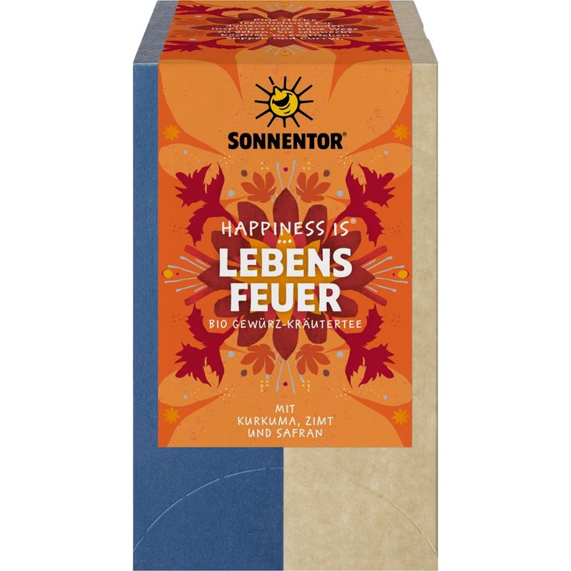 Sonnentor Lebensfeuer Tee Happiness is®, Doppelkammerbeutel - Produktbild