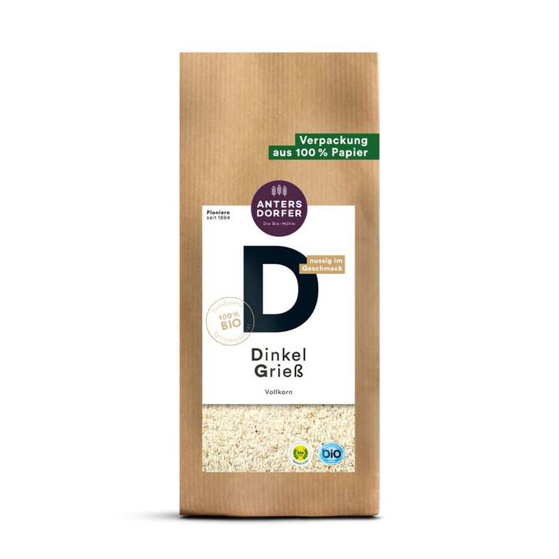 Antersdorfer - Die Bio-Mühle Bio Dinkel Grieß (Vollkorn) - Produktbild