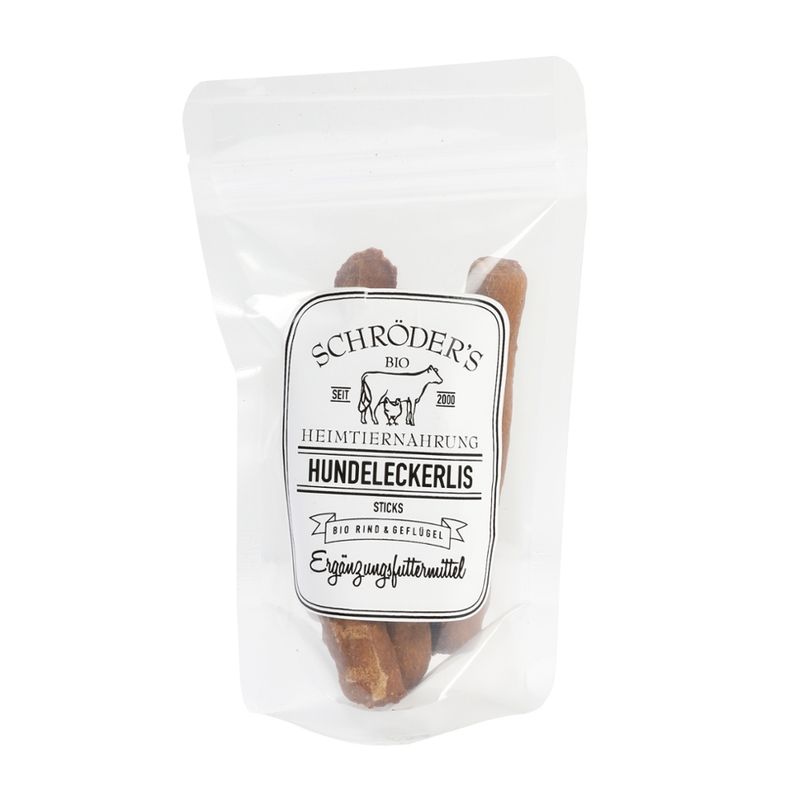 Schröder's Bio Fleisch- und Wurstwaren Hundeleckerlis Sticks 100 g - Produktbild