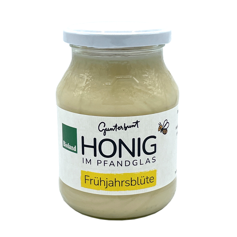 Imkerei Gunterbunt Bio Honig im Pfandglas Frühjahrsblüte, 700g - Produktbild