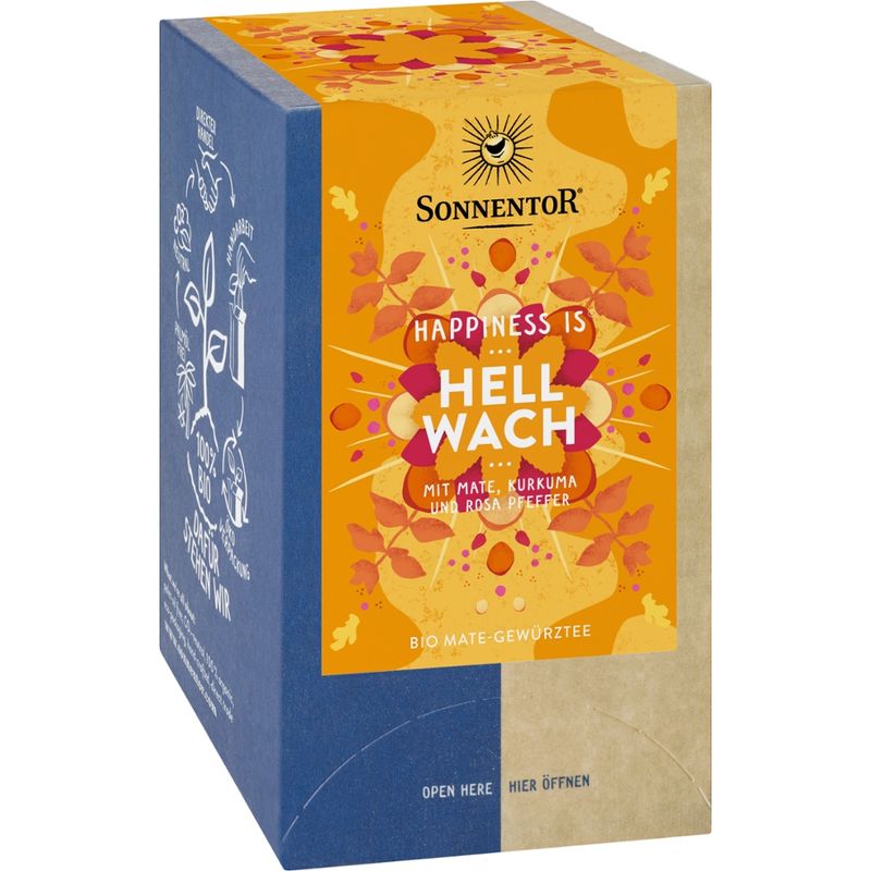 Sonnentor Hellwach Tee Happiness is®, Doppelkammerbeutel - Produktbild