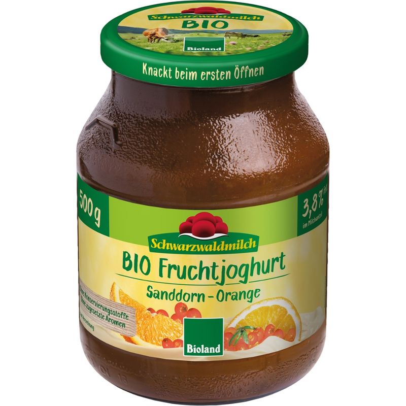 Schwarzwaldmilch BIO SWM BIO Joghurt Sanddorn-Orange 3,8% 6x500G GL - Produktbild