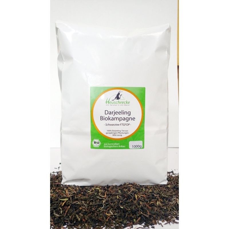 Heuschrecke Darjeeling Biokampagne, 1 kg,  Schwarztee, Aktion, kbA - Produktbild