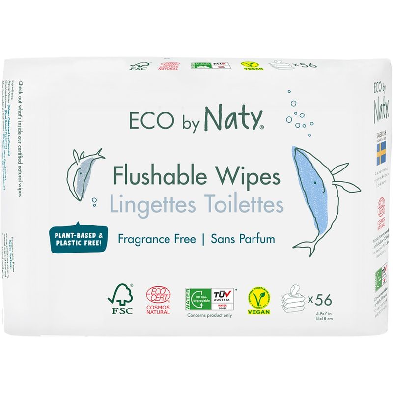 Naty Feuchttücher unparfümiert, herabspülbar, (3x56 St), 168 St - Produktbild
