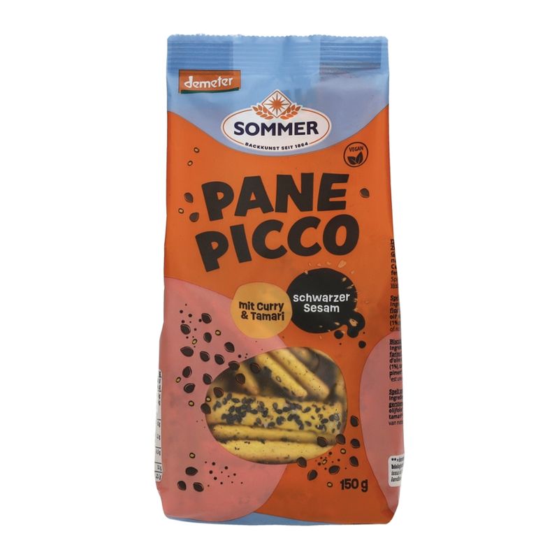SOMMER BACKKUNST SEIT 1864 Demeter Pane Picco Schwarzer Sesam mit Curry & Tamari - Produktbild