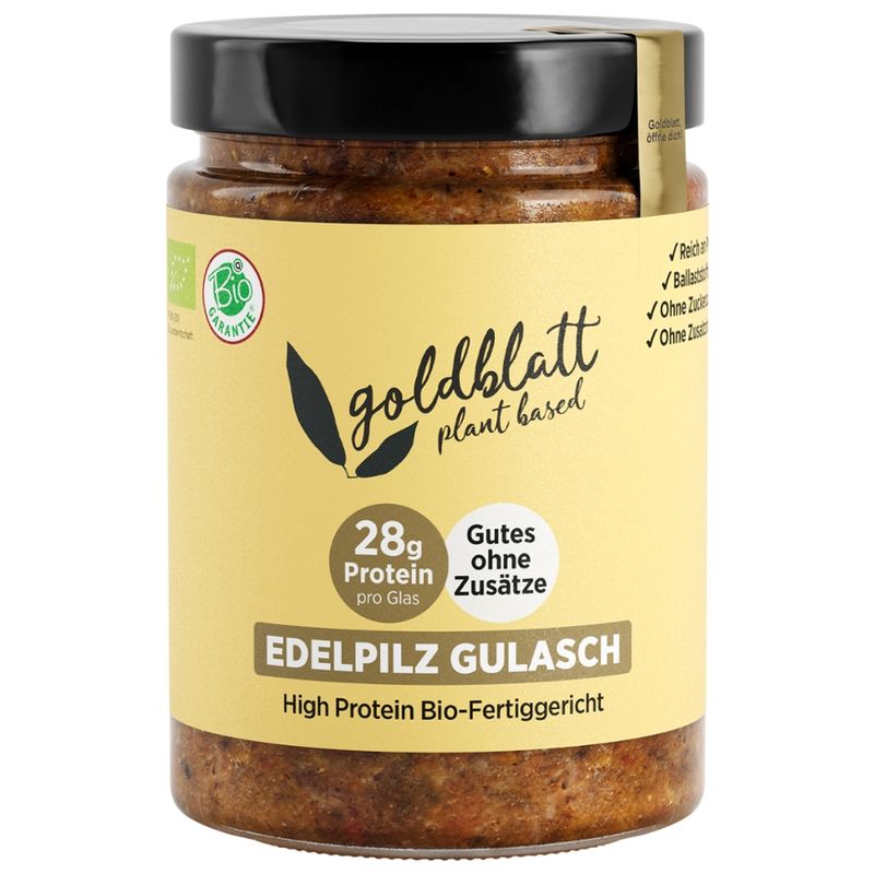 Goldblatt Goldblatt Plant Based BIO Edelpilz Gulasch – High Protein Fertiggericht - Produktbild