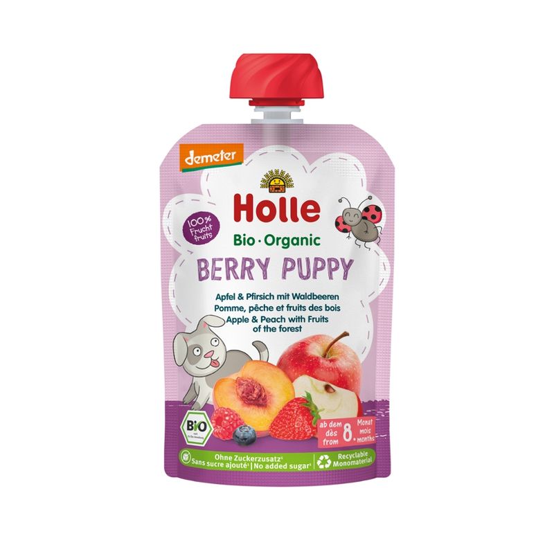 Holle  Berry Puppy - Apfel & Pfirsich mit Waldbeeren - Produktbild