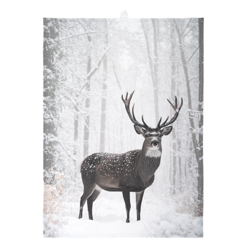 LIVING CRAFTS Küchenhandtuch 1400, 2er Pack, deer/wreath, 50X70 cm - Produktbild