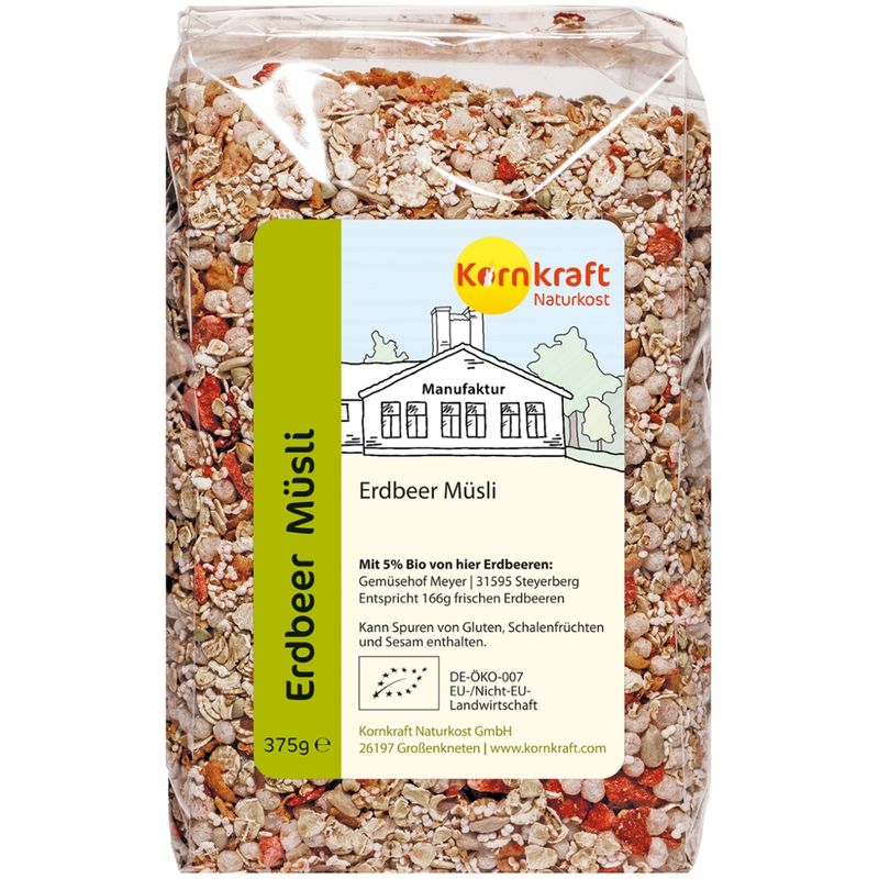 Kornkraft Jubiläumsmüsli Erdbeer 375 g - Produktbild