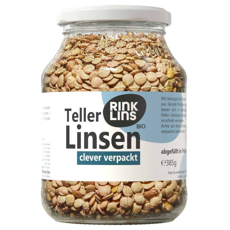 RINKLINS BIO Tellerlinsen clever verpackt im Pfandglas - Produktbild