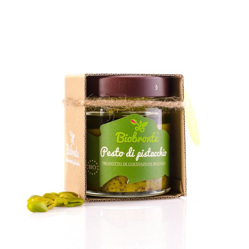 Biobrontè Pesto di Pistacchio aus grünen Pistazien (60%) D.O.P. Bronté Sizilien - Produktbild