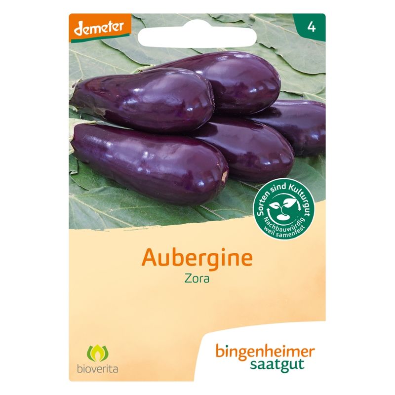 Bingenheimer Saatgut Zora - Aubergine (Saatgut) - Produktbild