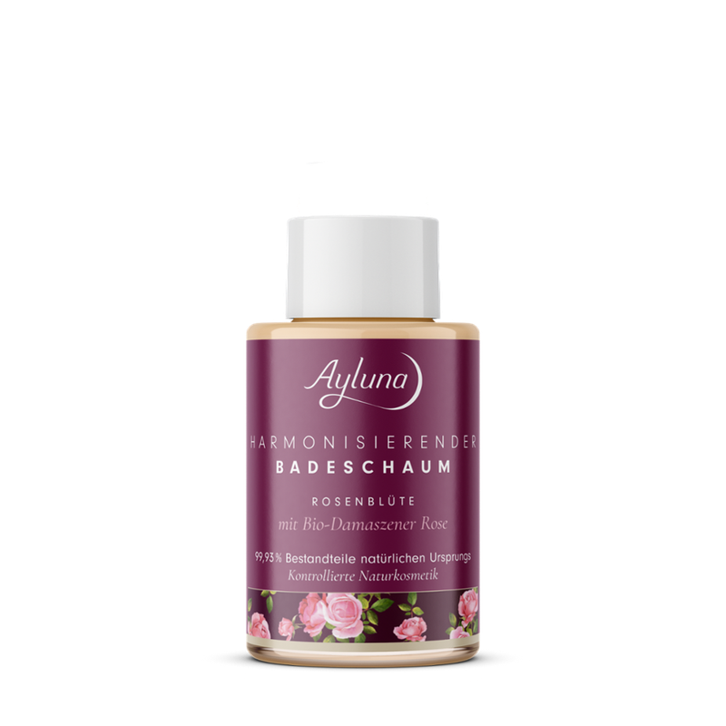 Ayluna harmonisierender Badeschaum Rosenblüte mit Bio-Damaszener Rose - Produktbild