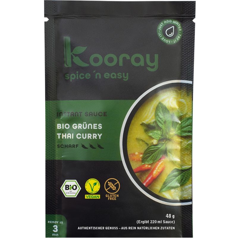 Kooray spice 'n easy Kooray spice ' n easy I Instant Sauce I Bio grünes Thai Curry I scharf - Produktbild