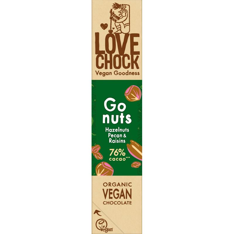 Lovechock Lovechock Go Nuts Hazelnuts, Pecan & Raisins - Produktbild