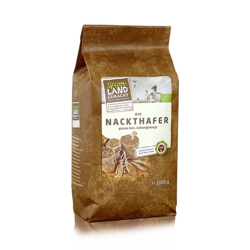 Rolle Mühle Bio Nackthafer ganzes Korn- Landgemacht 1000g - Produktbild