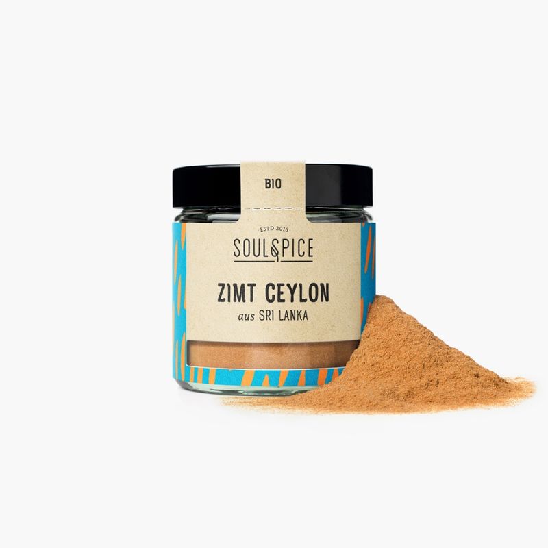 SoulSpice Zimt Ceylon gemahlen (Sri Lanka) Bio 120 ml Glas - Produktbild